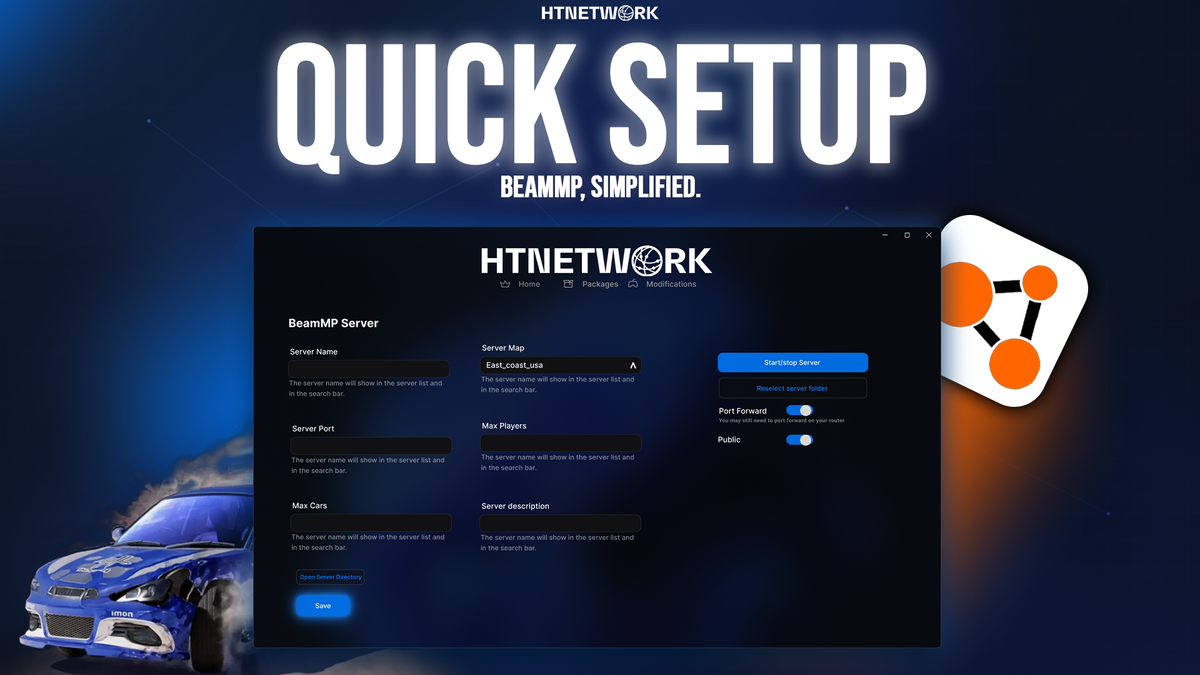 📢 HTNetwork Launch — BeamMP Quick Setup