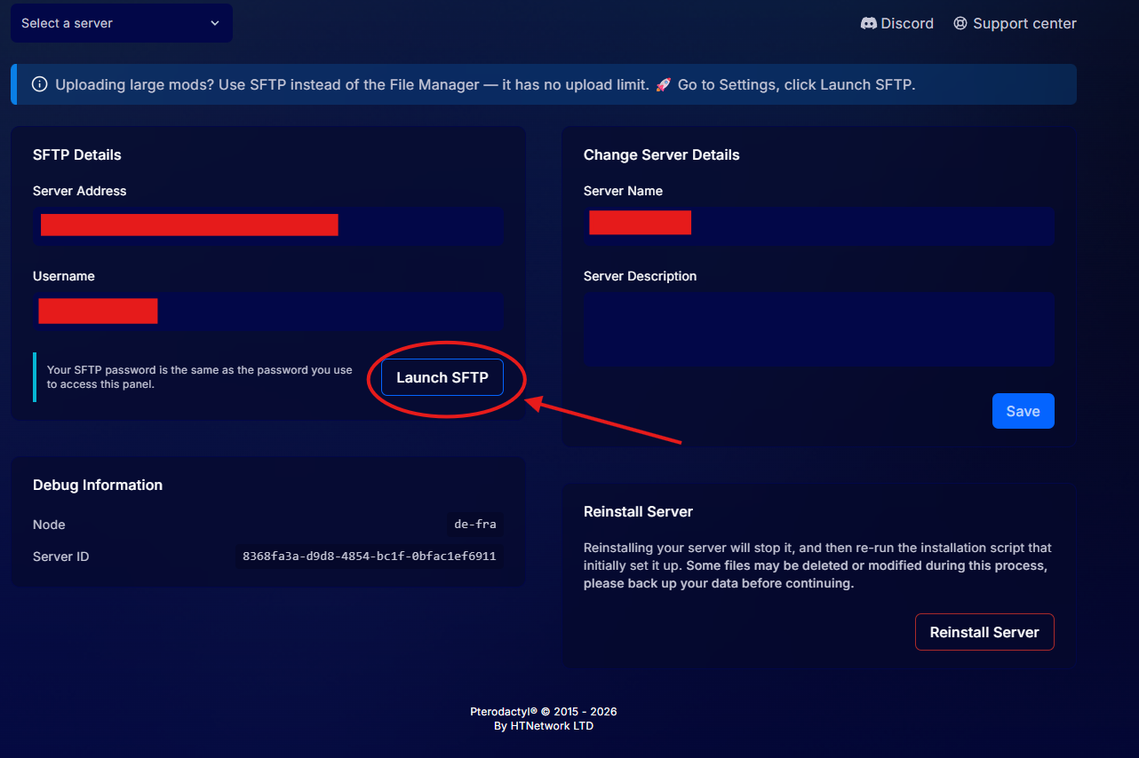 How to Upload Large Mods Using SFTP (No Upload Limit)